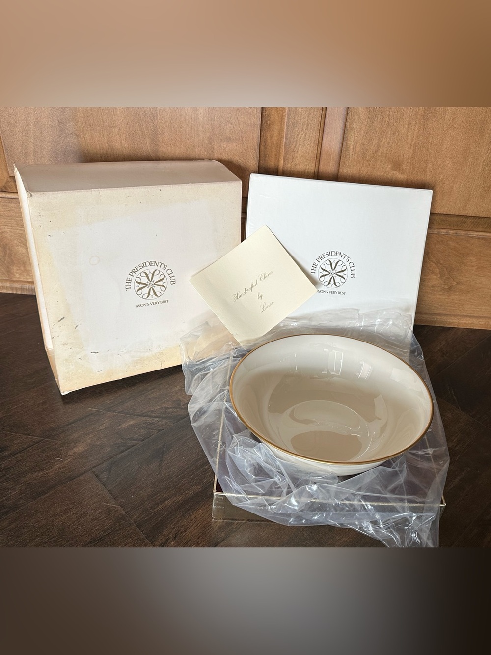 1980 Lenox bowl AVON Presidents Club 24 karat trimmed gold